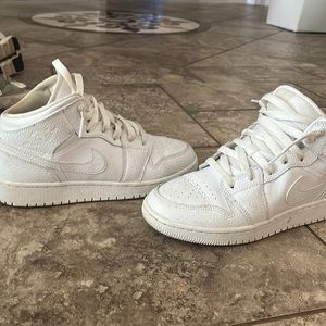 Triple White Mid Air Jordan’s